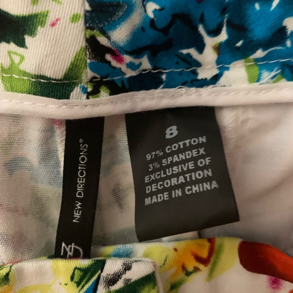 New Directions Multicolor Floral Pants Size 8 - Picture 6 of 6